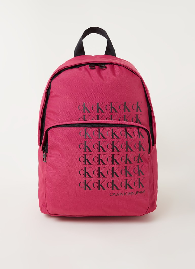 Calvin Klein - Rugzak met logoprint en 14 inch laptopvak - Donkerroze