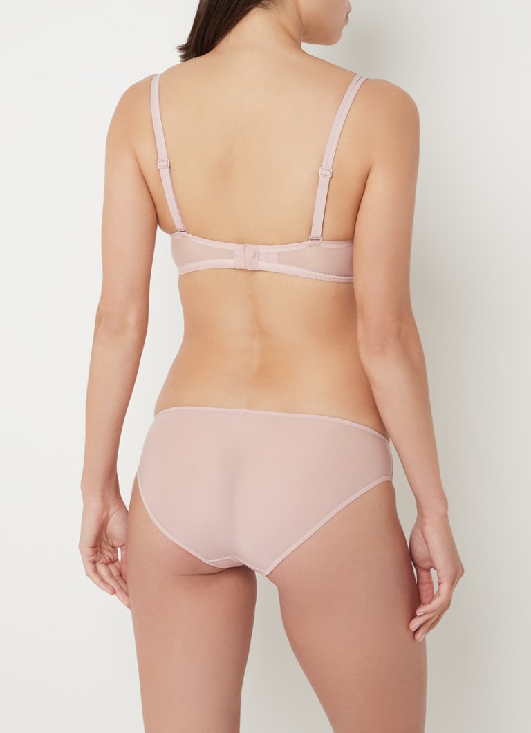 Calvin Klein Sheer Marquisette plunge push-up bh • Lichtroze • de Bijenkorf