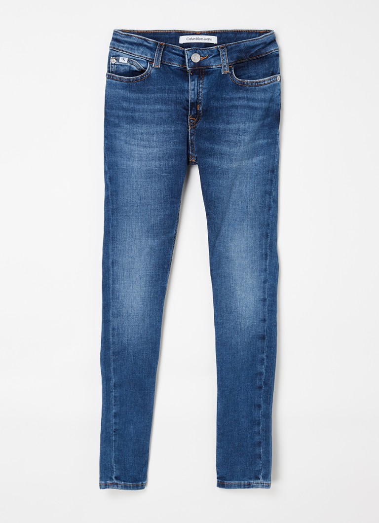 Calvin Klein - Skinny fit jeans met medium wassing en stretch - Indigo