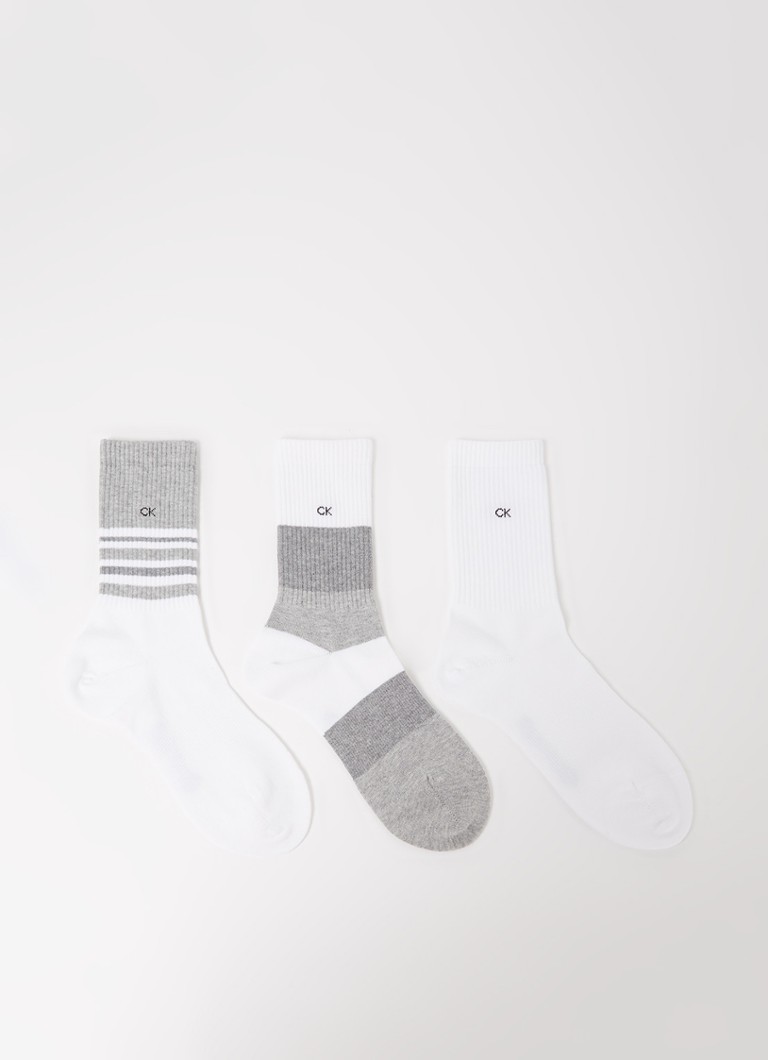 Calvin Klein - Sokken van biologisch katoen met logo in 3-pack - Wit