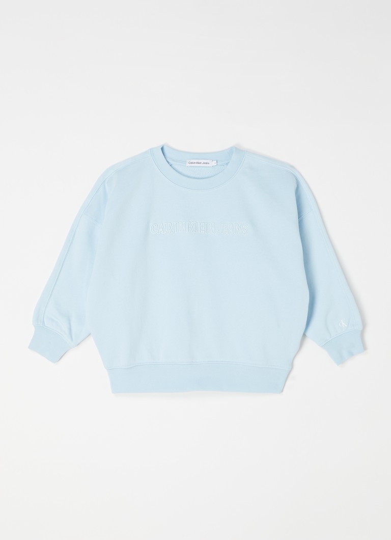Calvin Klein - Sweater met logoborduring  - Lichtblauw