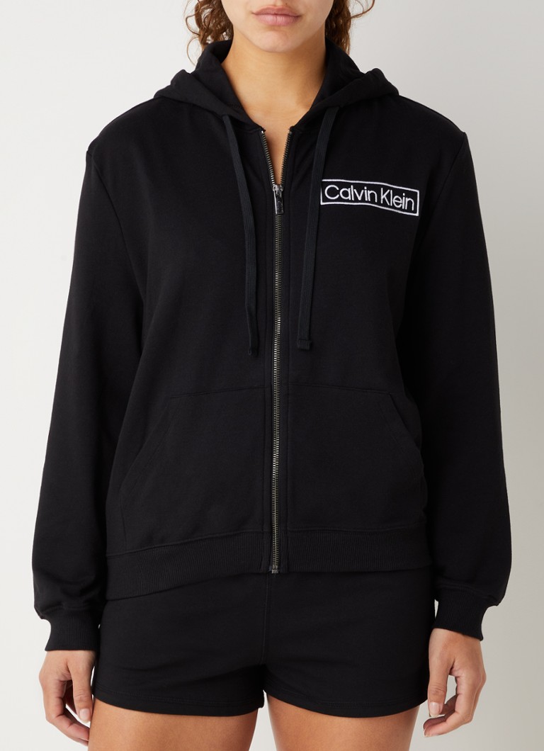 Calvin Klein - Sweatvest met logoborduing - Zwart