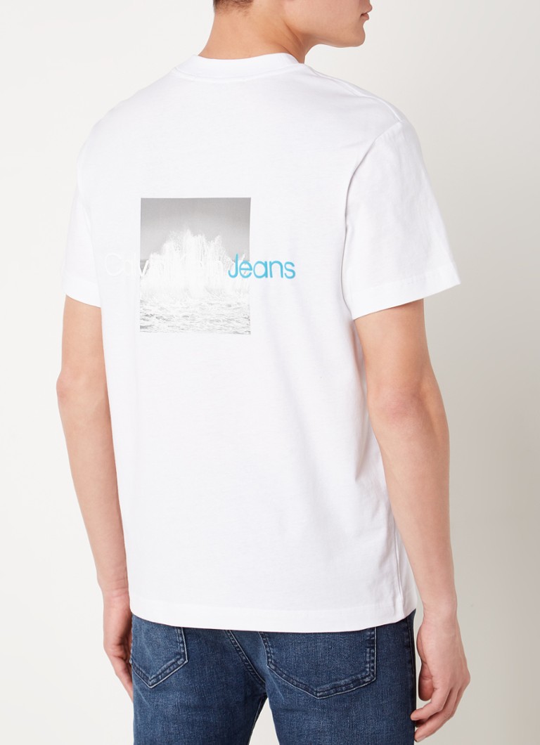 Calvin Klein - T-shirt met logo- en backprint - Wit