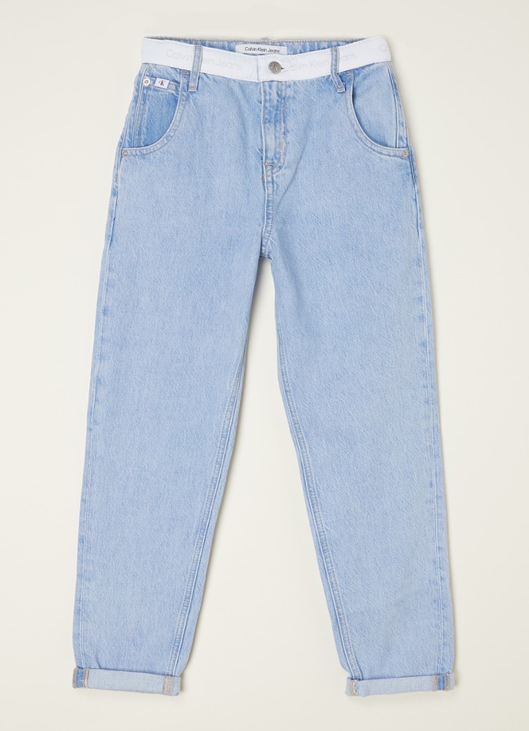 Calvin Klein - Tapered fit jeans met logoband - Indigo