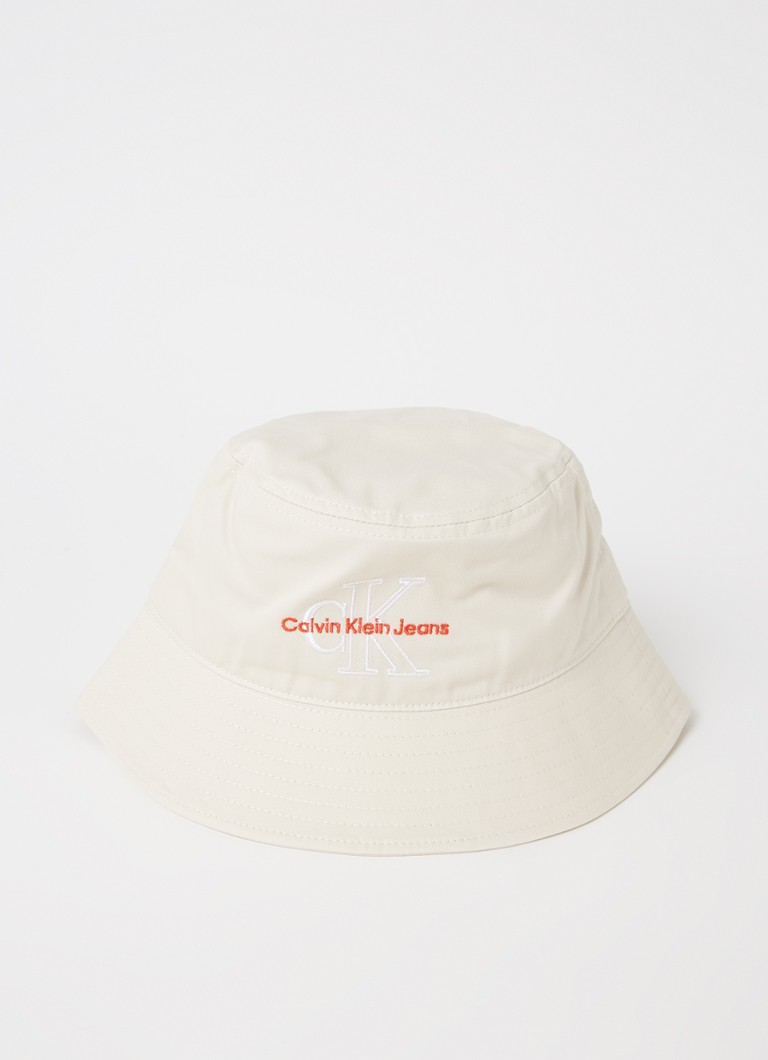 Calvin Klein - Two Tone bucket hoed van biologisch katoen - Gebroken wit
