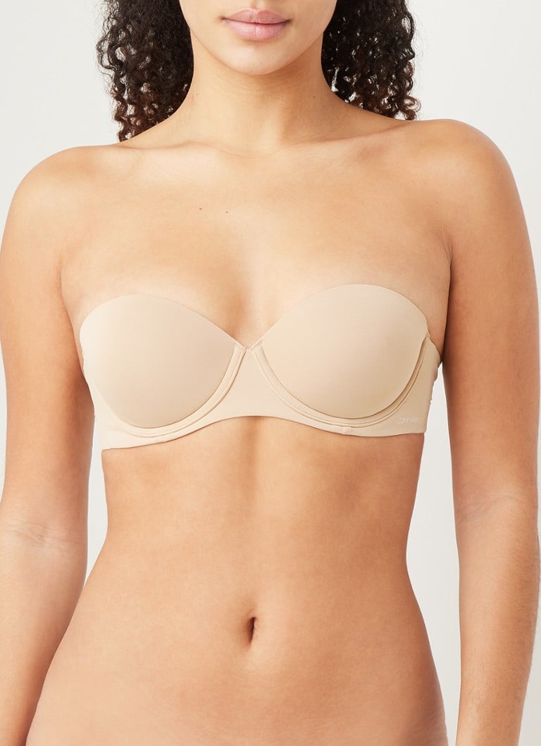 Calvin Klein Voorgevormde Strapless Push Up Bh • Beige • De Bijenkorf