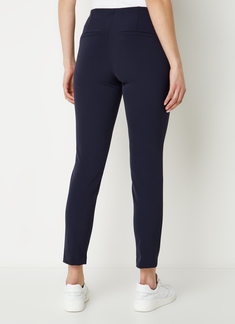 Cambio Ros mid waist slim fit pantalon met siernaad en stretch •  Donkerblauw • de Bijenkorf cambio broeken bijenkorf