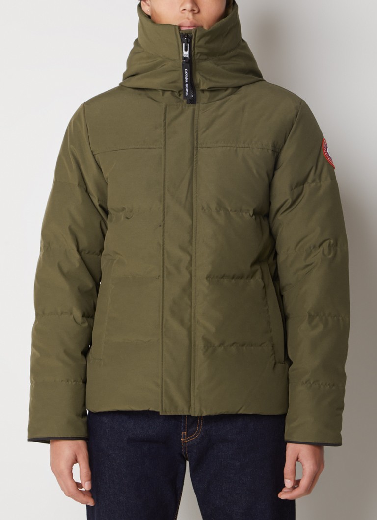 Canada Goose MacMillan gewatteerde jas met donsvulling en capuchon • Mosgroen • de Bijenkorf