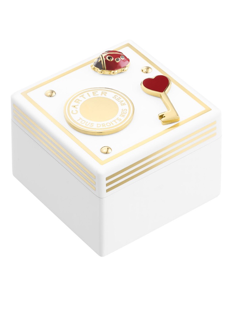 Cartier - Diabolo de Cartier-doos, klein model, van gelakt hout en met lak en goud afgewerkt metaal CROG000491 - Wit