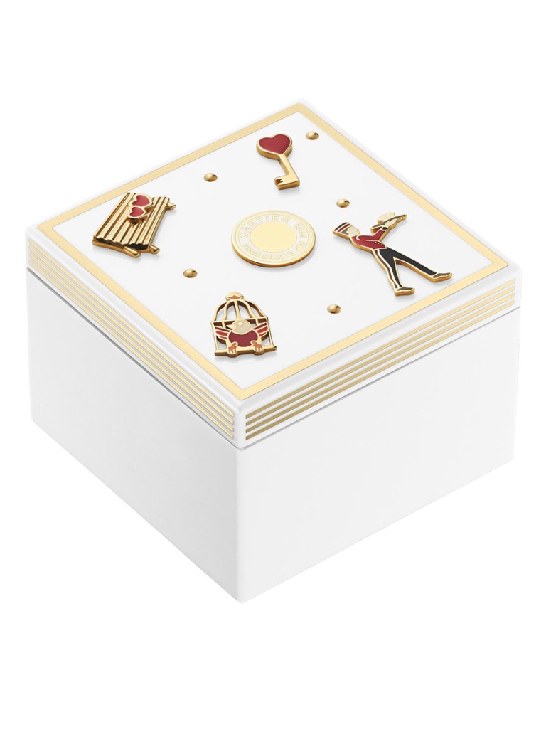 Cartier - Diabolo de Cartier-doos, medium model, van gelakt hout en met lak en goud afgewerkt metaal CROG000490 - Wit