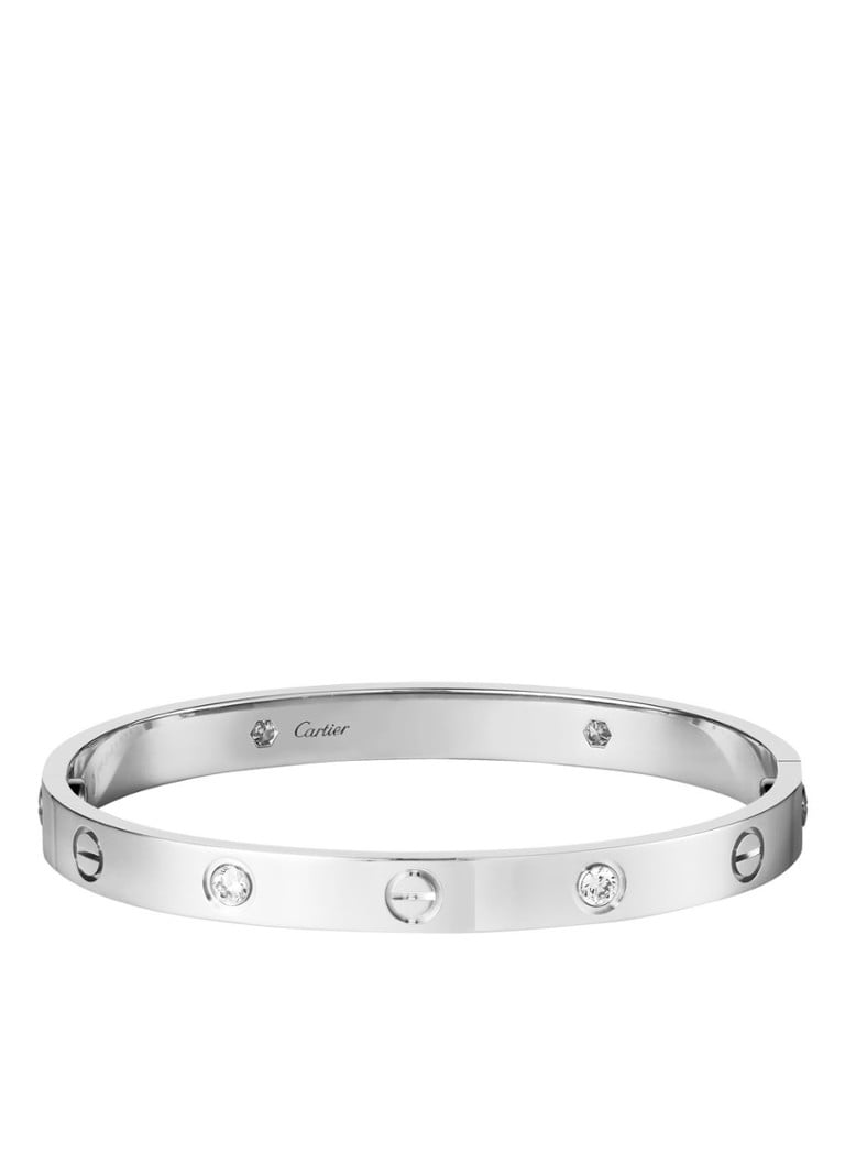 weerstand bieden Geniet Sceptisch Cartier LOVE armband van 18 karaat witgoud met diamanten CRB6070100 •  Witgoud • de Bijenkorf