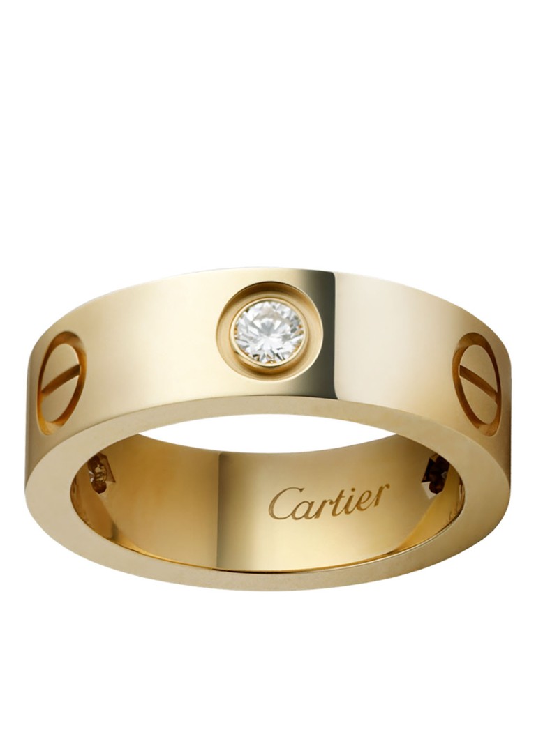 grens Bakkerij ongeluk Cartier LOVE ring van 18 karaat geelgoud met 3 diamanten CRB4032400 •  Geelgoud • de Bijenkorf