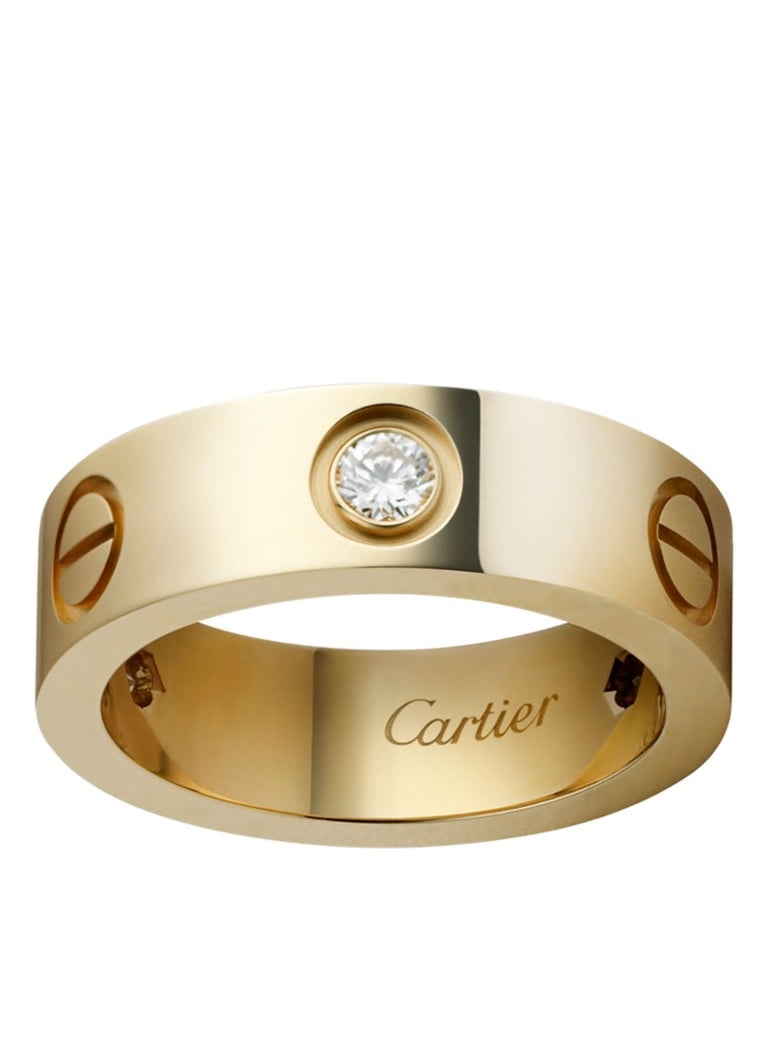 Coördineren Clam Verkoper Cartier LOVE ring van 18 karaat geelgoud met 3 diamanten CRB4032400 •  Geelgoud • de Bijenkorf