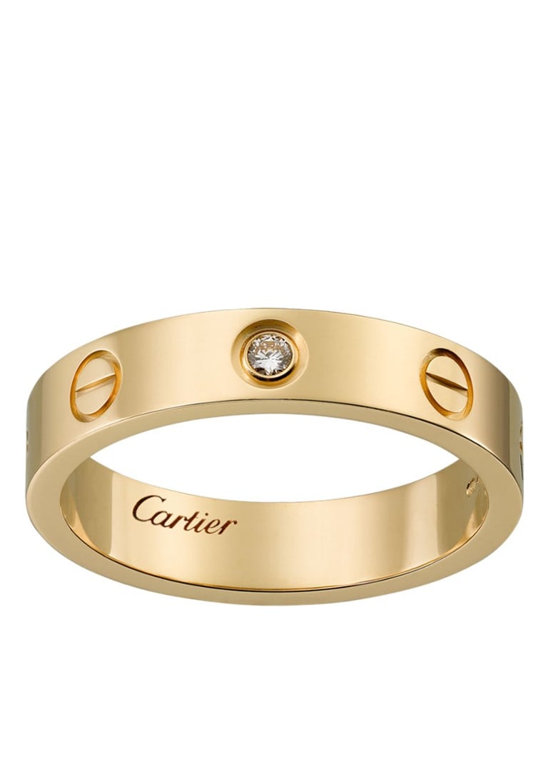 Cartier - LOVE Wedding band ring van 18 karaat geelgoud met 1 diamant CRB4056100 - Geelgoud