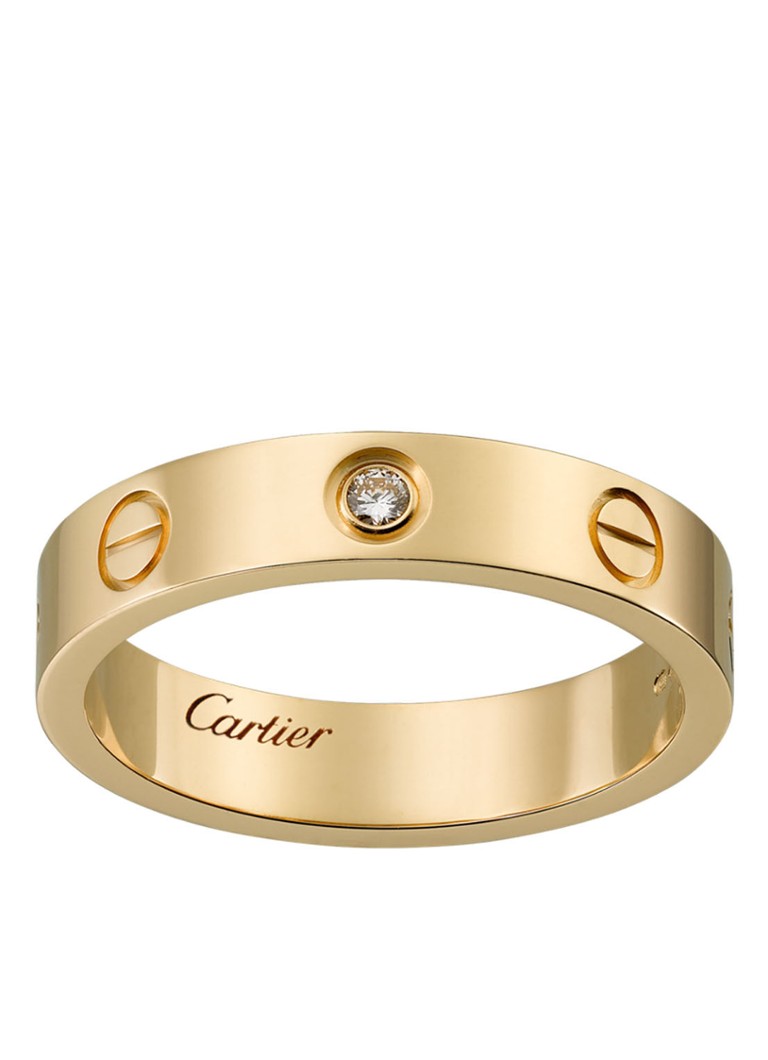 Cartier Love Wedding Band Ring Van 18k Geelgoud Met 1 Diamant B4056100 Geelgoud De Bijenkorf