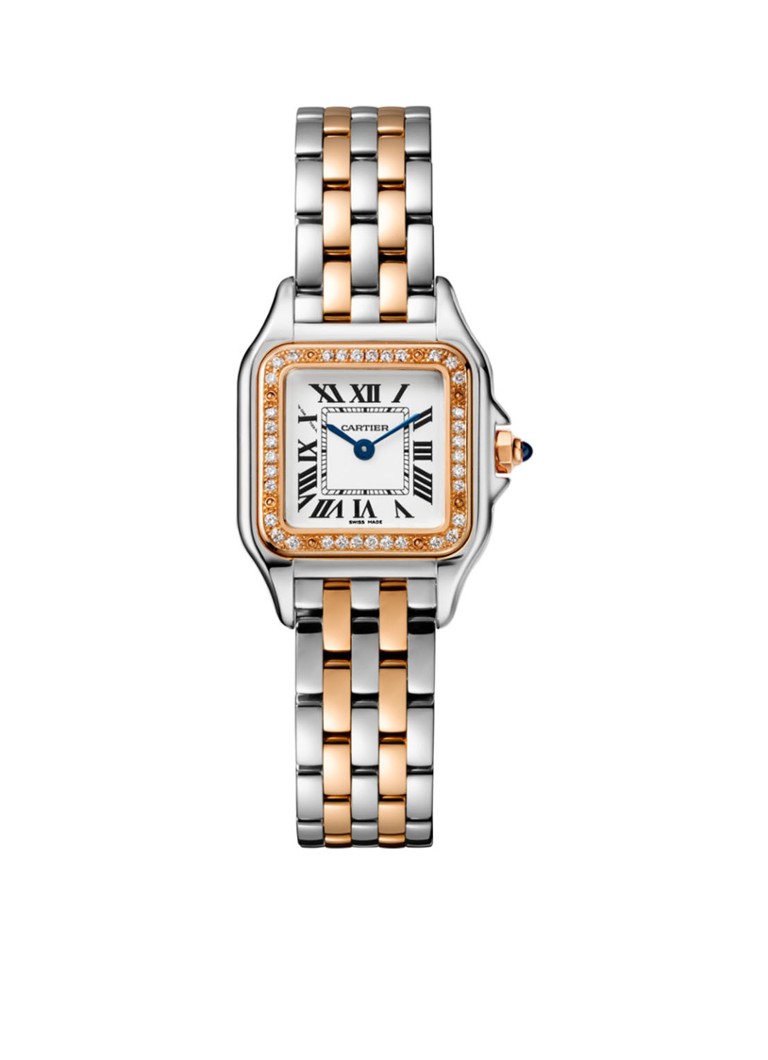 Cartier - Panthère de Cartier small horloge van 18 karaat roségoud en staal met diamanten CRW3PN0006 - Roségoud