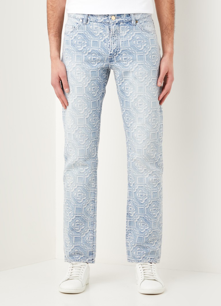 veld magie Zuidwest Casablanca Straight fit jeans met logoborduring • Indigo • de Bijenkorf