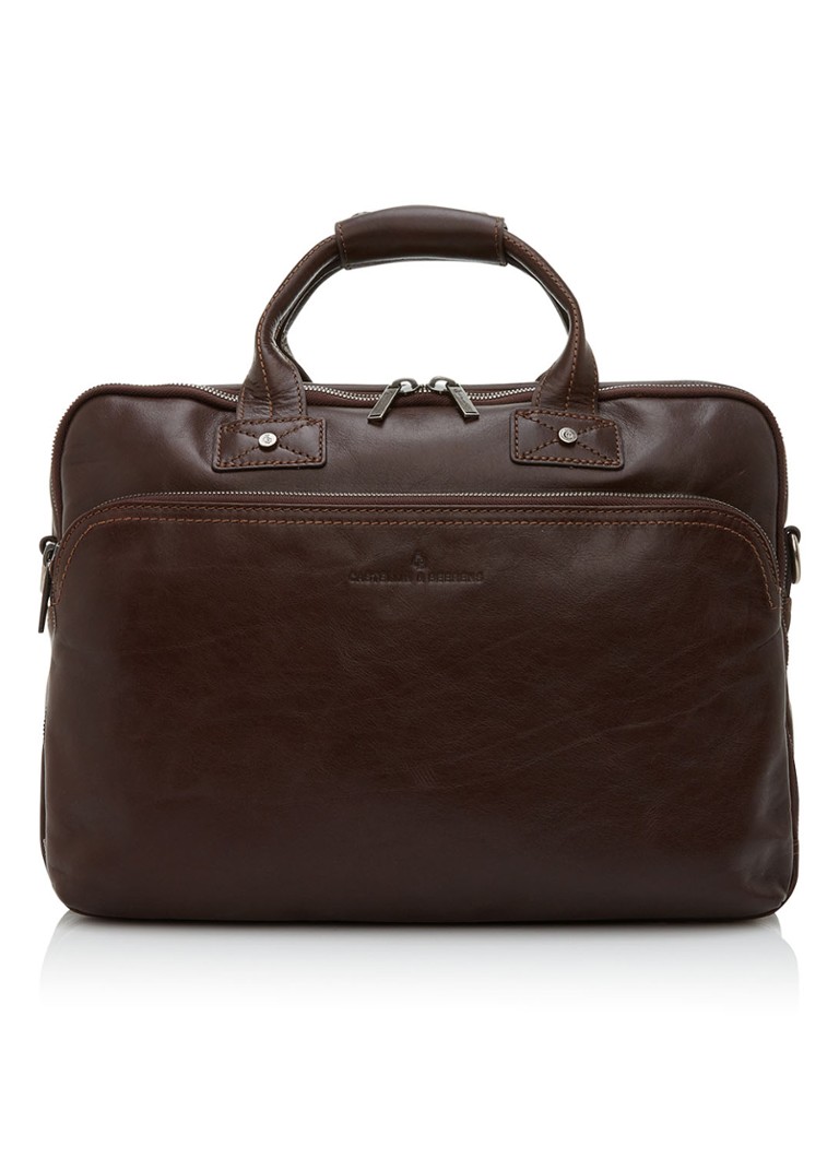 Castelijn & Beerens - Firenze businesstas van leer met 15,6 inch laptopvak - Donkerbruin