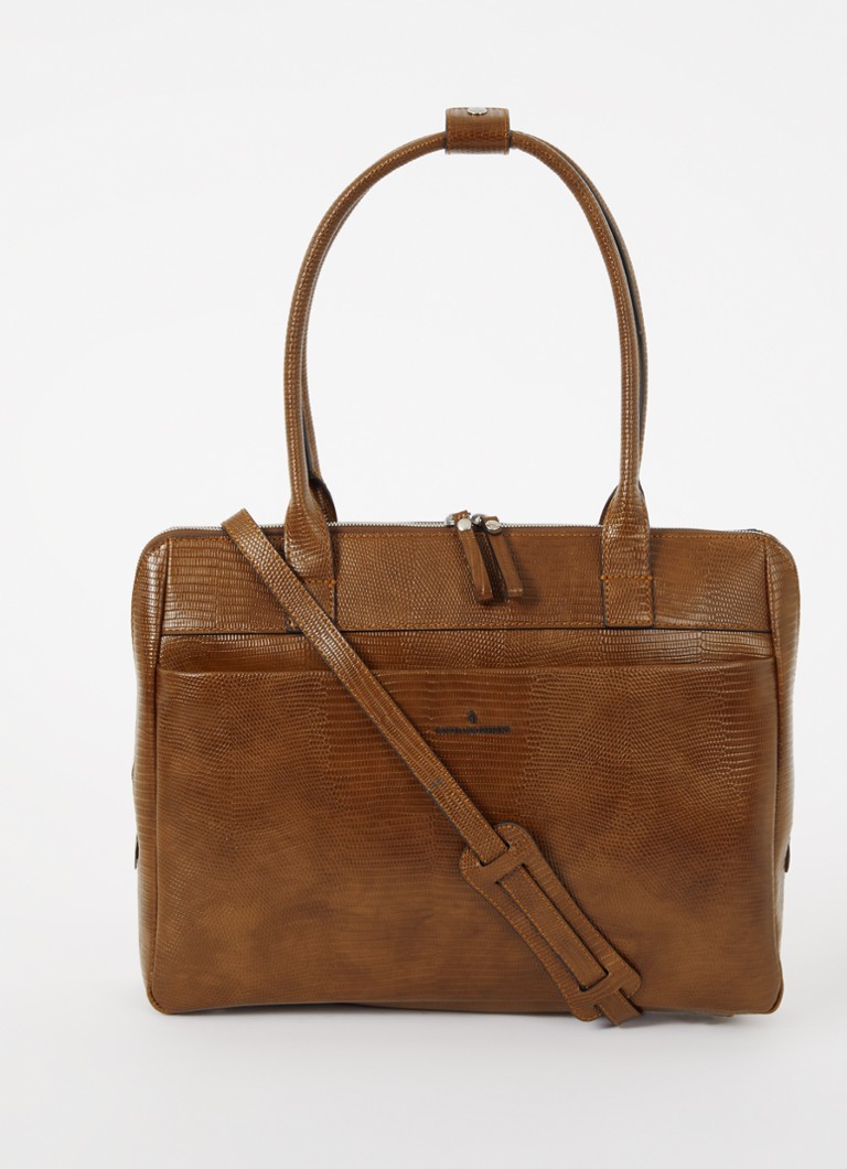 Castelijn & Beerens - Vera schoudertas met 15,6 inch laptopvak - Cognac