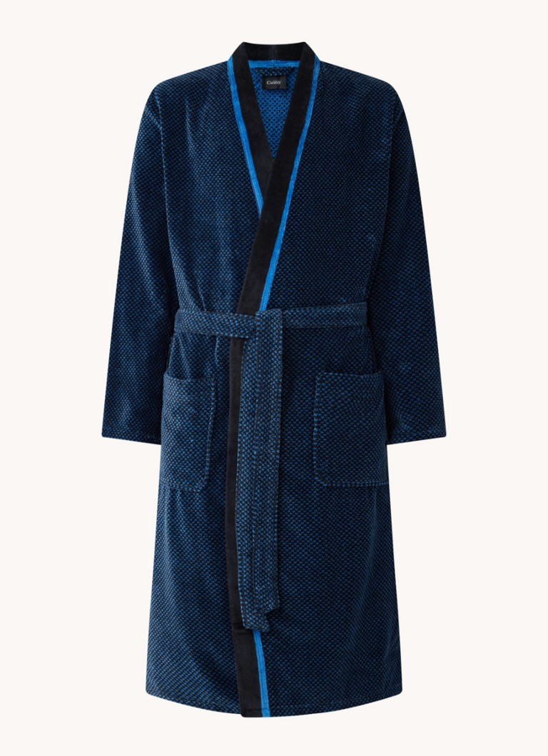 Cawö - Badjas met print - Donkerblauw