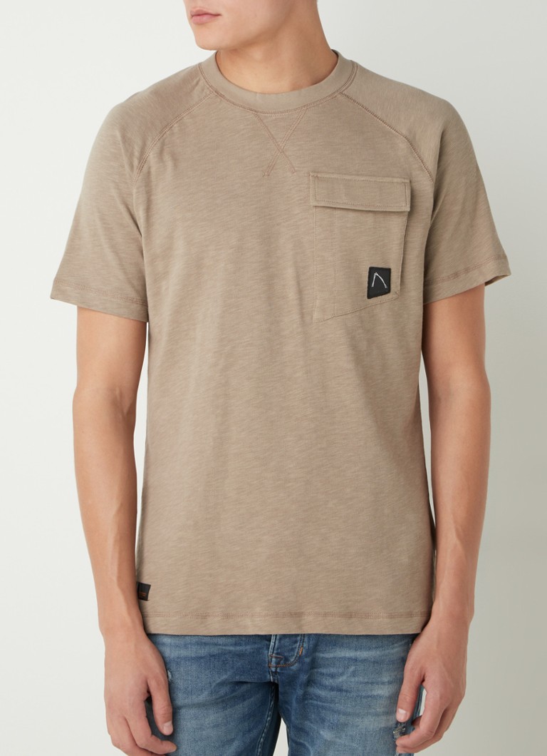 CHASIN' - Daley T-shirt met borstzak - Zand