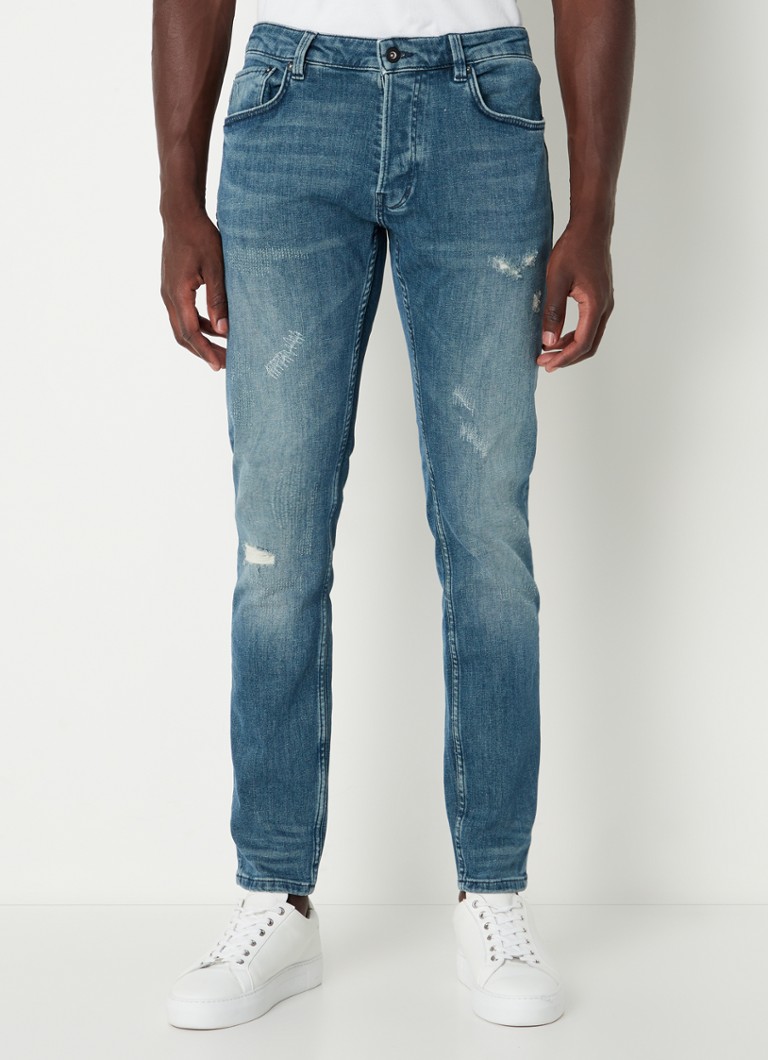CHASIN' Ego Ditto slim fit jeans met ripped details • Indigo • de Bijenkorf