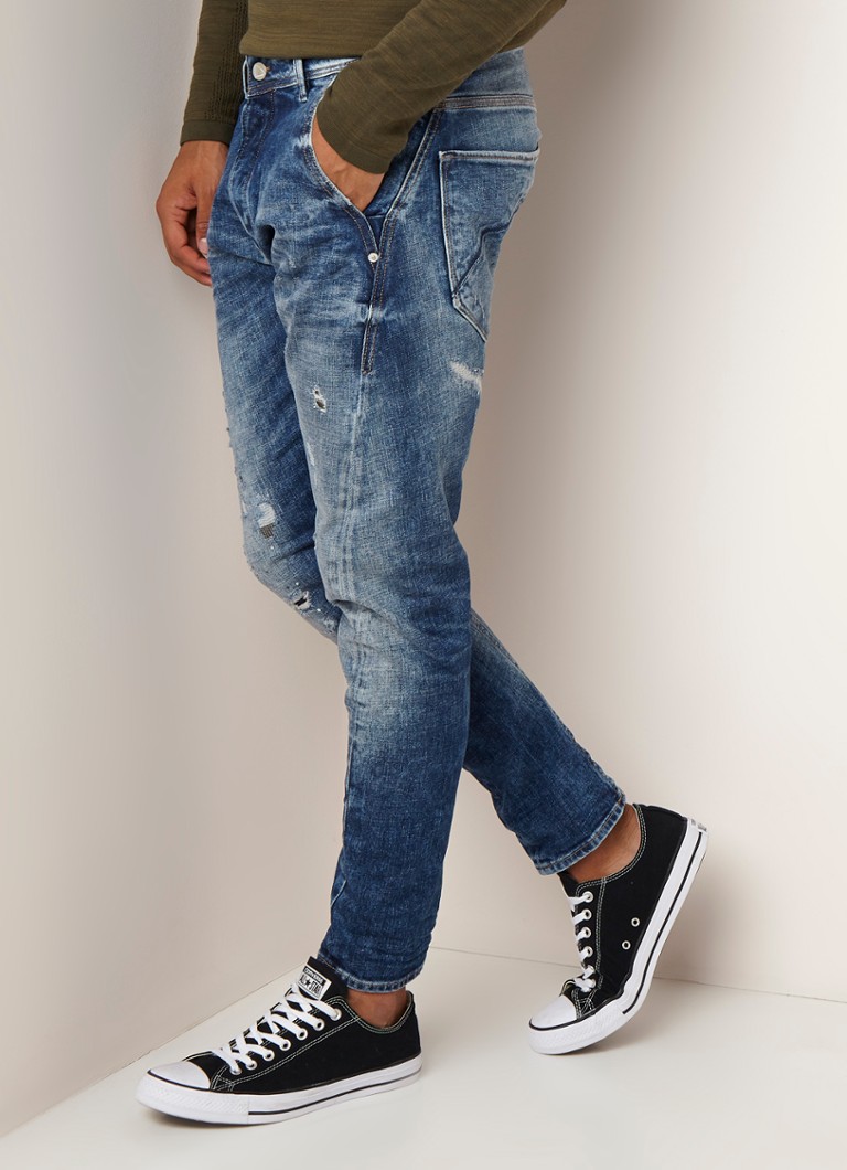 CHASIN' - Logic slim-tapered fit jeans met siernaden - Indigo