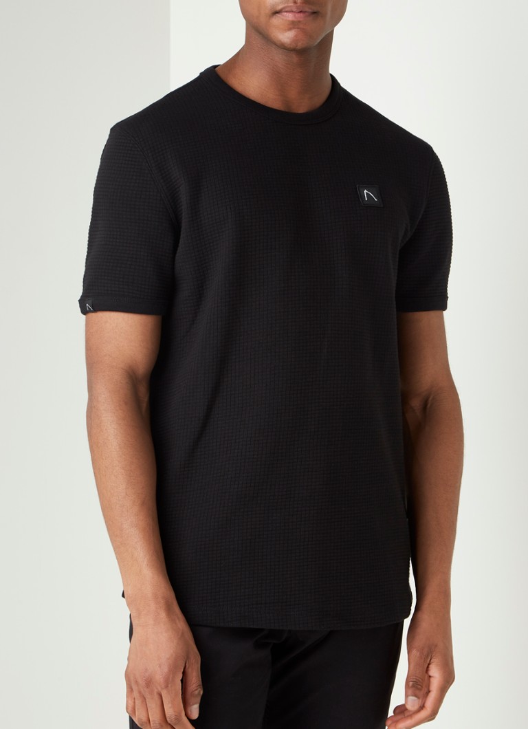 CHASIN' - Lucas T-shirt met structuur - Zwart