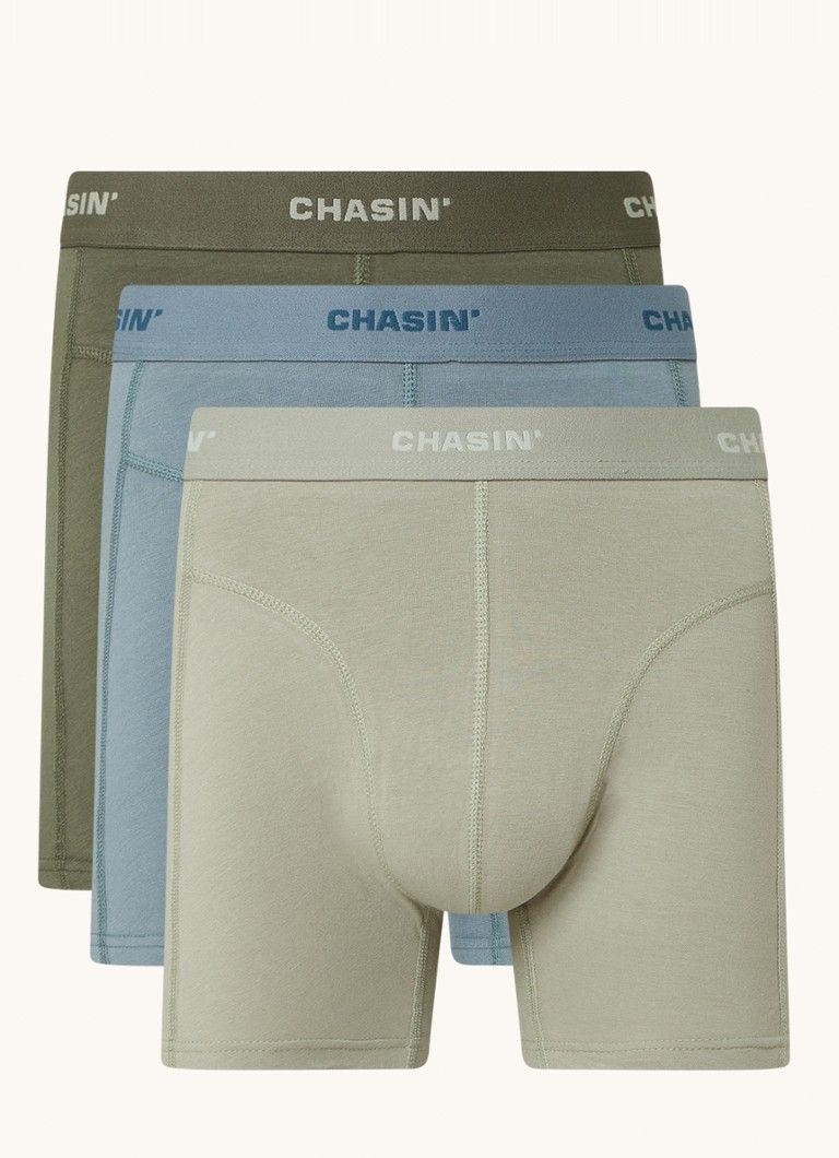 CHASIN' - Thrice Jade boxershorts met logoband in 3-pack - Lichtgroen
