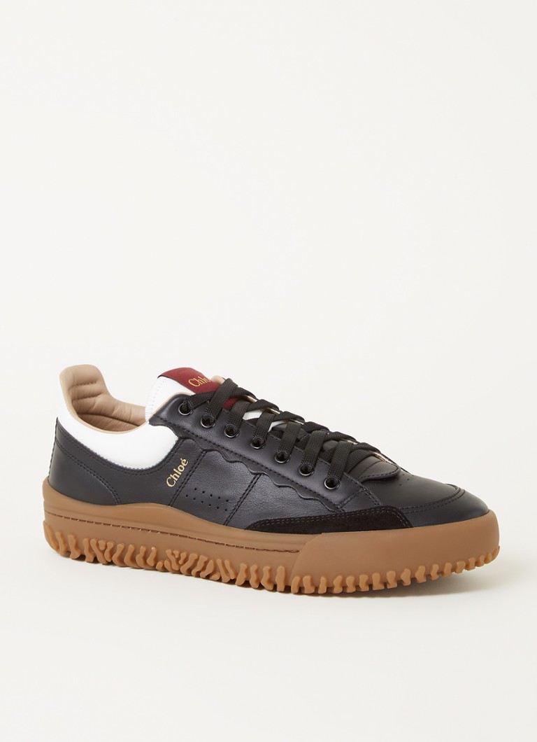 chloe franckie leather sneakers