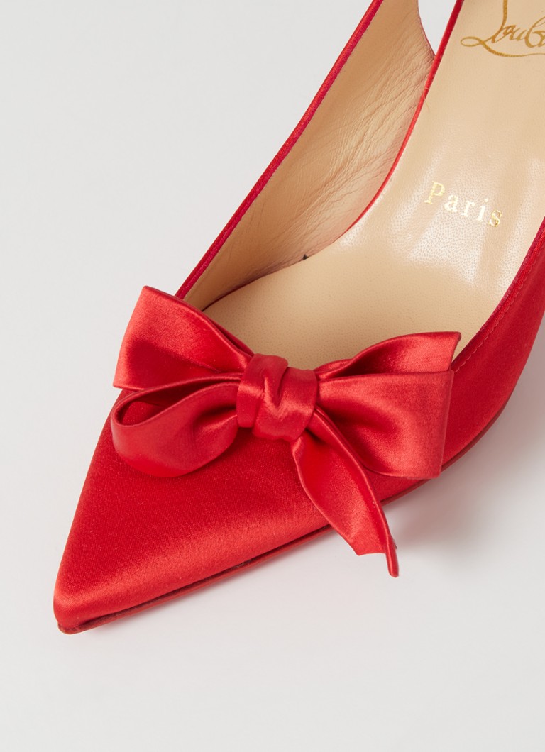 Christian Louboutin Vintage slingback van satijn - in maat • Rood • de Bijenkorf