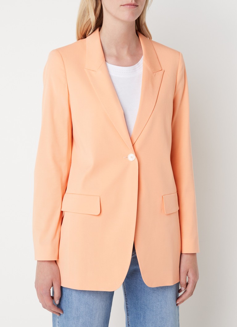 Cinque - Cilisa blazer in lyocellblend met klepzakken - Lichtoranje
