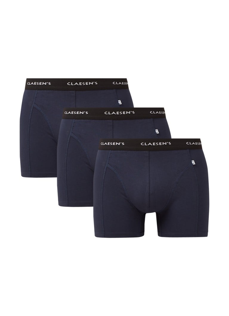 Claesen's - Boxershorts in 3-pack - Donkerblauw