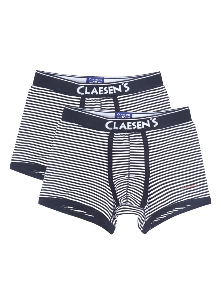 Claesen's - Boxershorts met dessin in 2-pack - Zwart