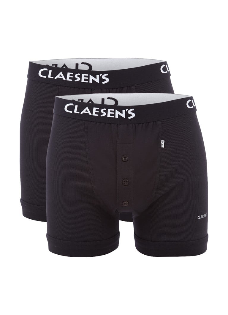 Claesen's - Harlem boxershorts in uni in 2-pack - Zwart