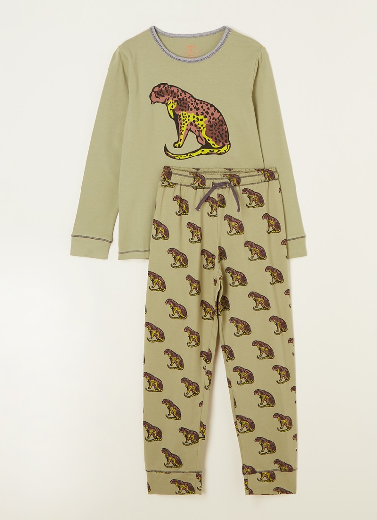 Pyjama set met print • Kobaltblauw • de Bijenkorf