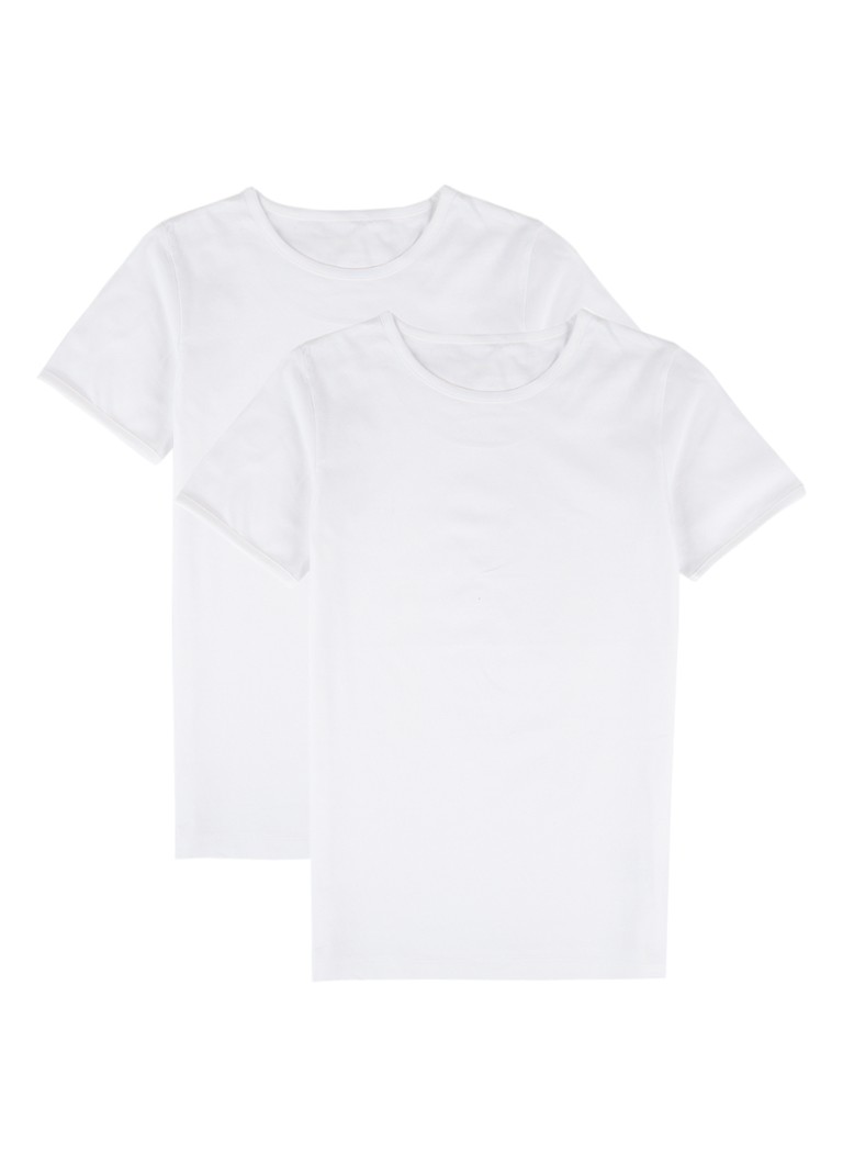 Claesen's - T-shirt in uni in 2-pack - Wit