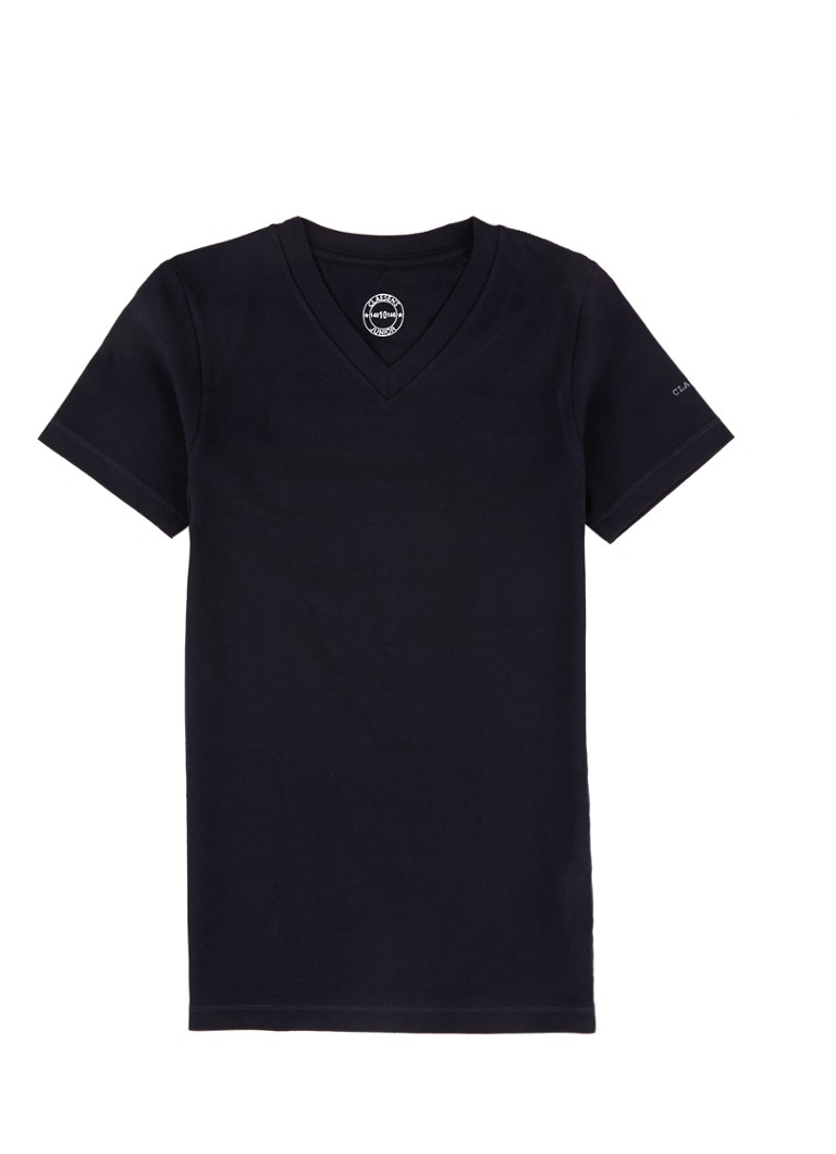 Claesen's - T-shirt met V-hals - Donkerblauw