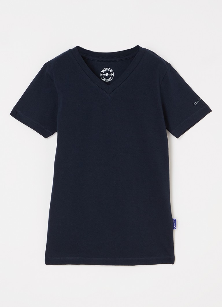 Claesens - T-shirt met V-hals - Donkerblauw