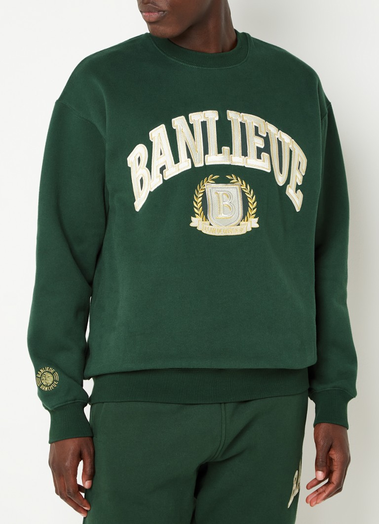 Clan Banlieue Crest oversized sweater logoborduring • Groen • Bijenkorf