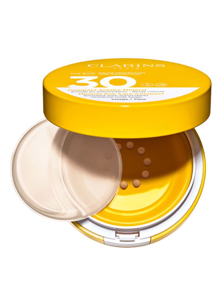 Clarins - Compact Solaire Mineral SPF 30 Face - getinte compact zonnebrand - Beige Naturel