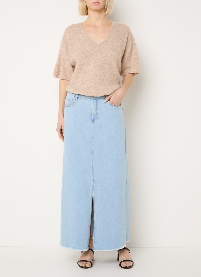 Claudia Sträter Fijngebreide top in alpaca wolblend • Abrikoos