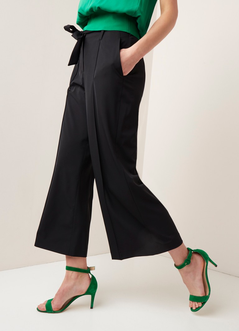 Claudia Sträter Raffaello Rossi pantalon met strikceintuur • Zwart • de  Bijenkorf raffaello rossi bijenkorf