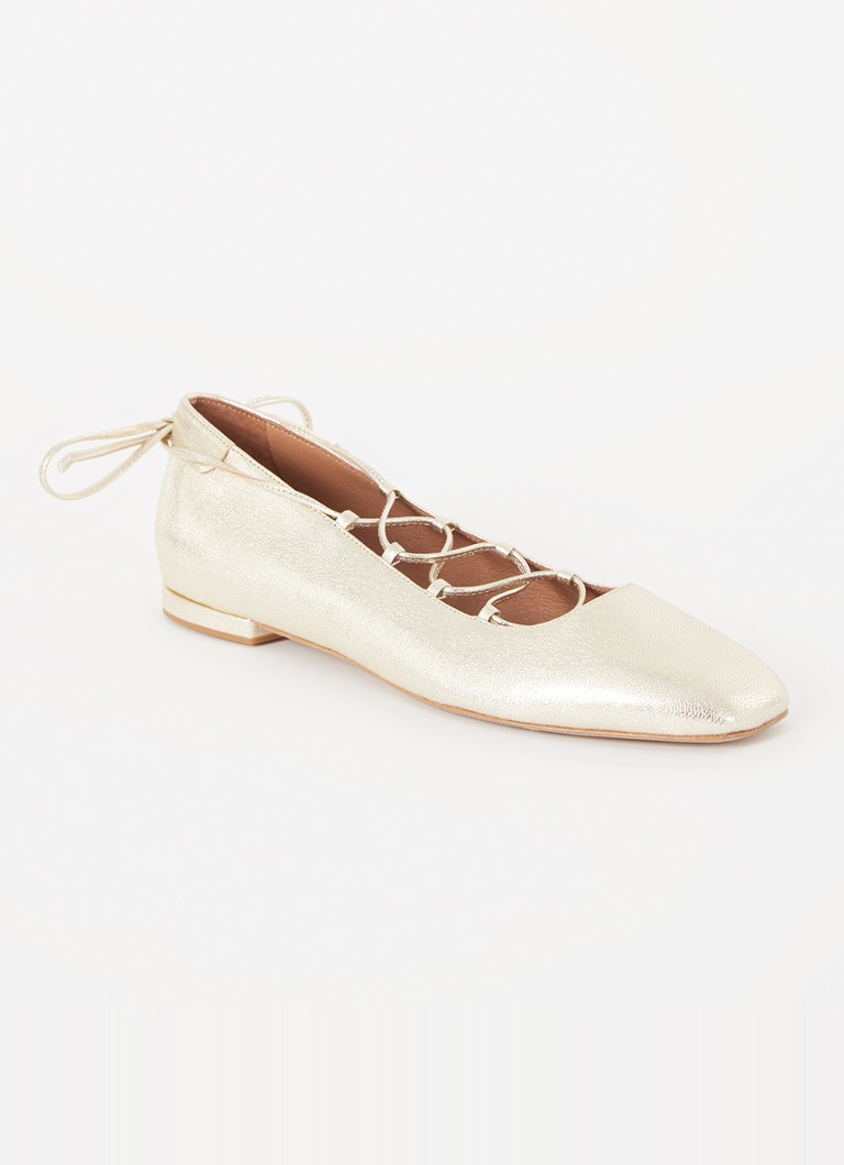 Claudie Pierlot - Ballerina van geitenleer met metallic finish  - Goud