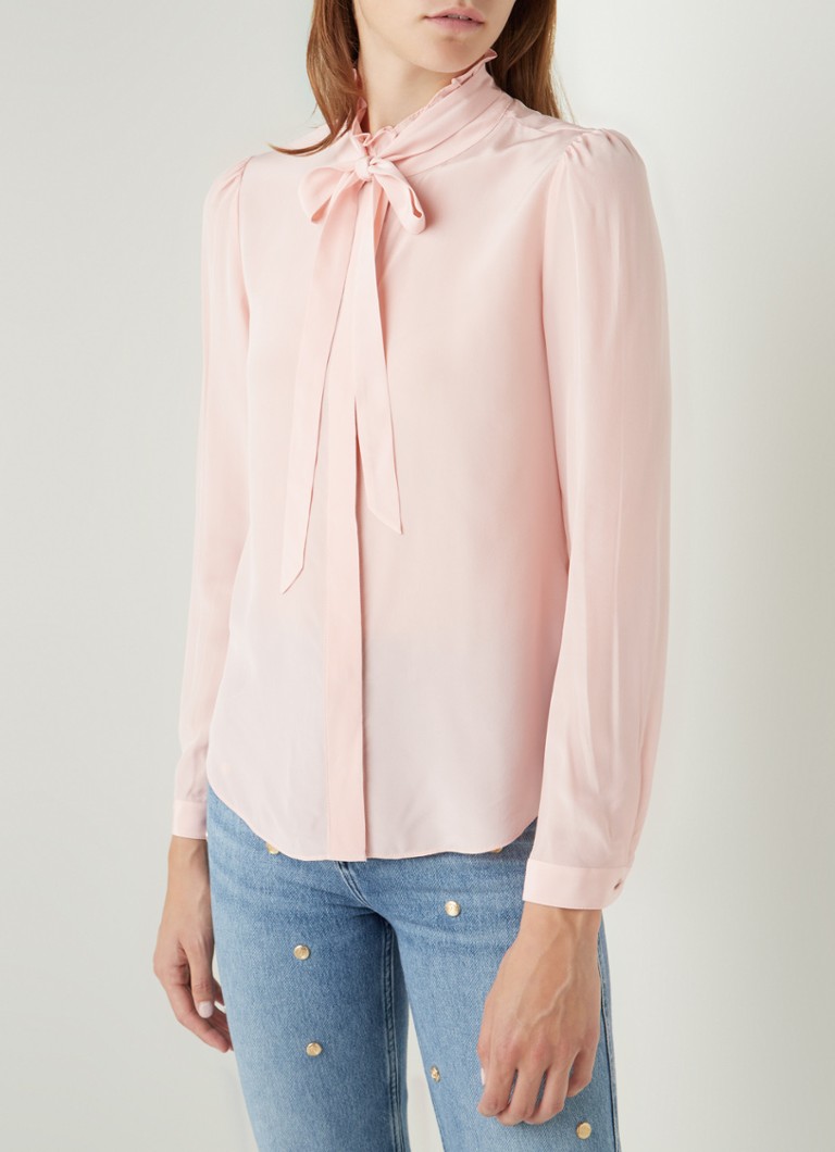 Claudie Pierlot - Charbari blouse van zijde met strikkraag - Roze