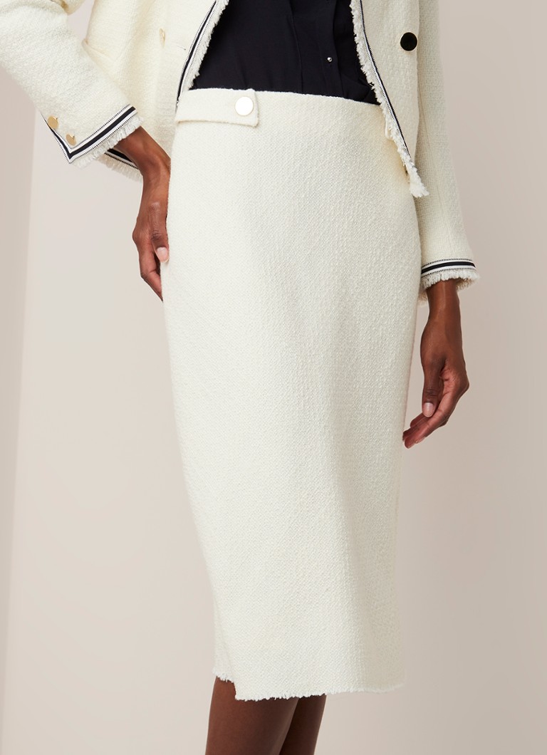 Claudie Pierlot - Sauge midirok van tweed - Creme