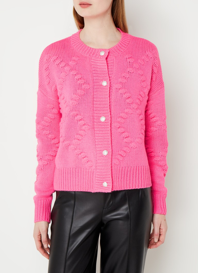 zoete smaak Dominant Waden Co'Couture Bubble fijngebreid vest in wolblend met ronde hals • Roze • de  Bijenkorf