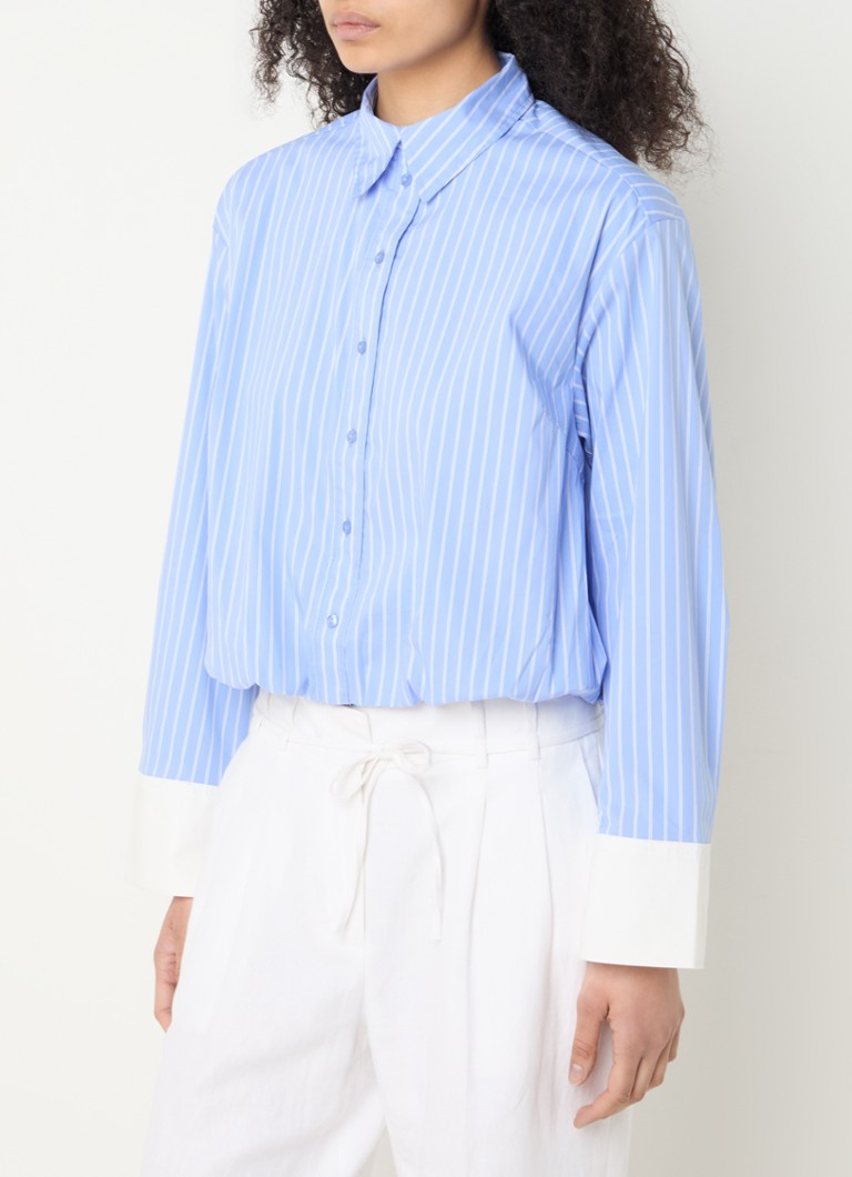 Co'Couture - Divia blouse met streepprint - Blauw