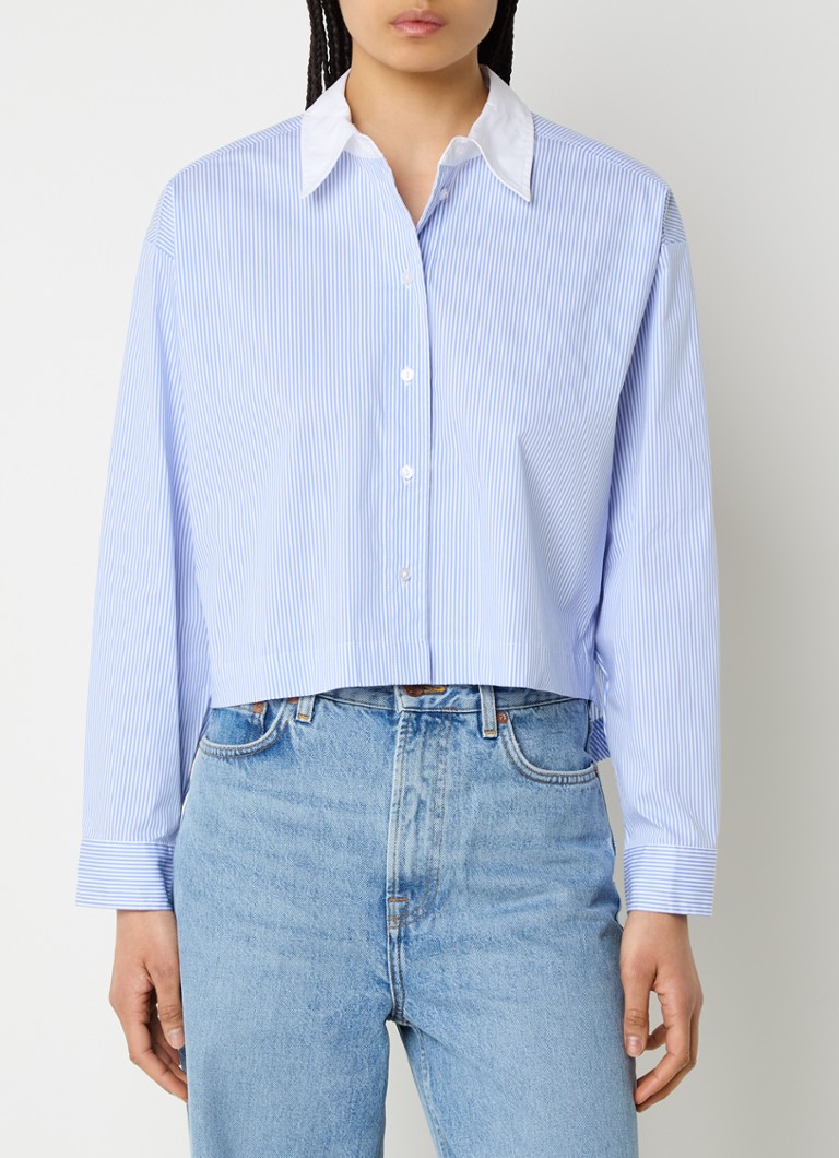 Co'Couture - Gia blouse met streepprint - Blauw