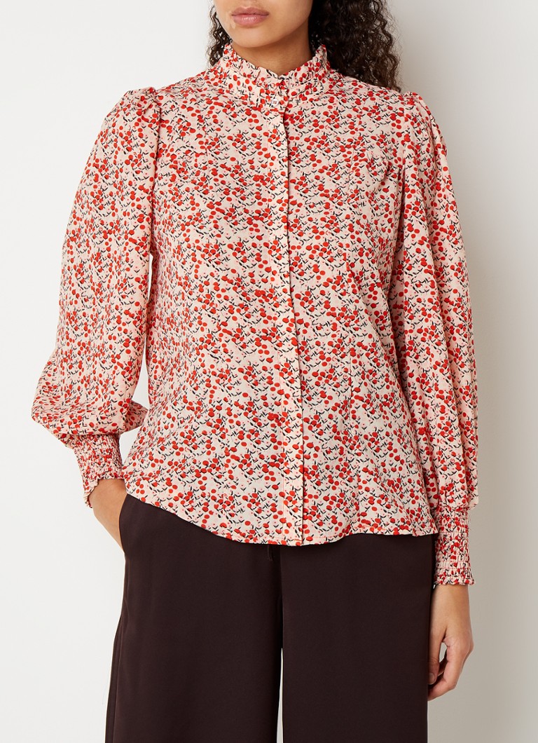 regio Verbinding perspectief Co'Couture Perry blouse met bloemenprint en ballonmouw • Rood • de Bijenkorf
